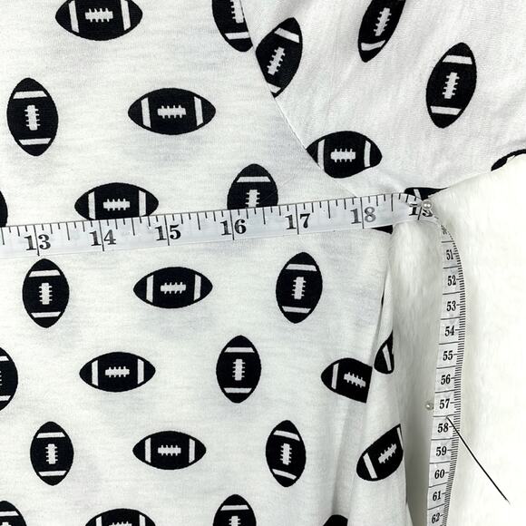 LuLaRoe Perfect T Football Print Neutral Black White Total Comfort Team Spirit M - Picture 7 of 14